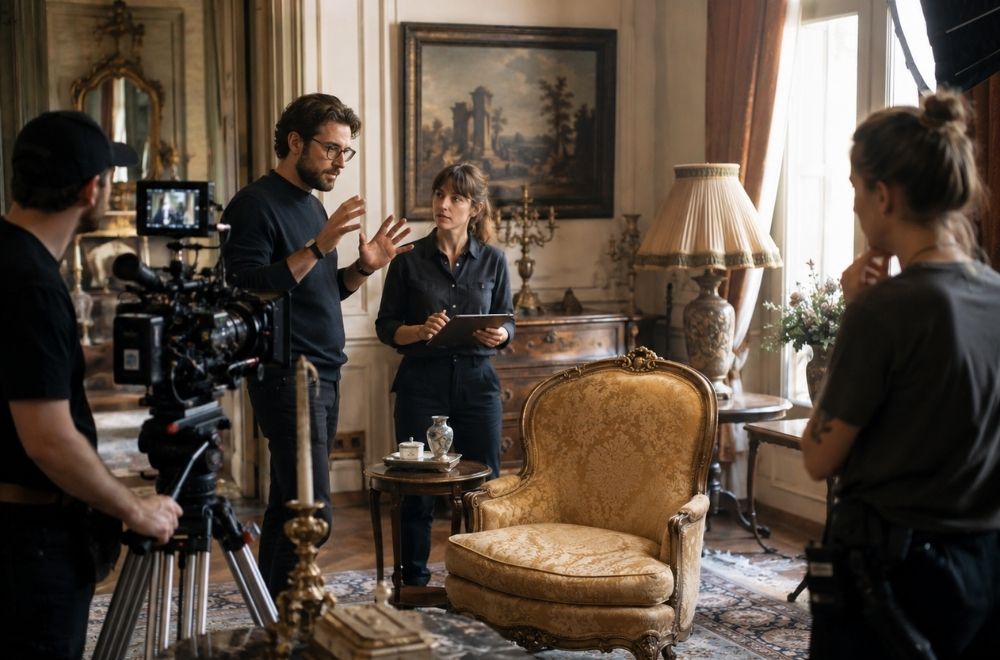 antyki z wypożyczalni antyków znajdujące się na planie filmowym